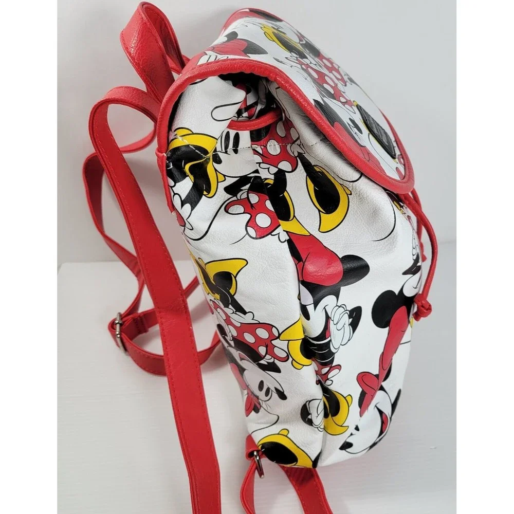 Loungefly Minnie Mouse Drawstring Backpack Disney All Over Print Bag Purse